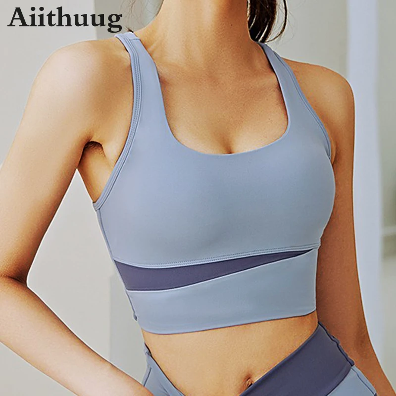 Pilates Yoga Joint - Aiithuug Yoga Crop Top Splicing Gezamenlijke