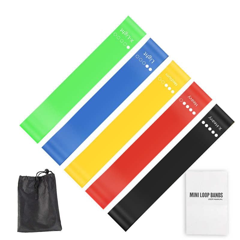 Pilates Yoga Core - 5-delige TPE weerstandsbandenset met opbergtas &