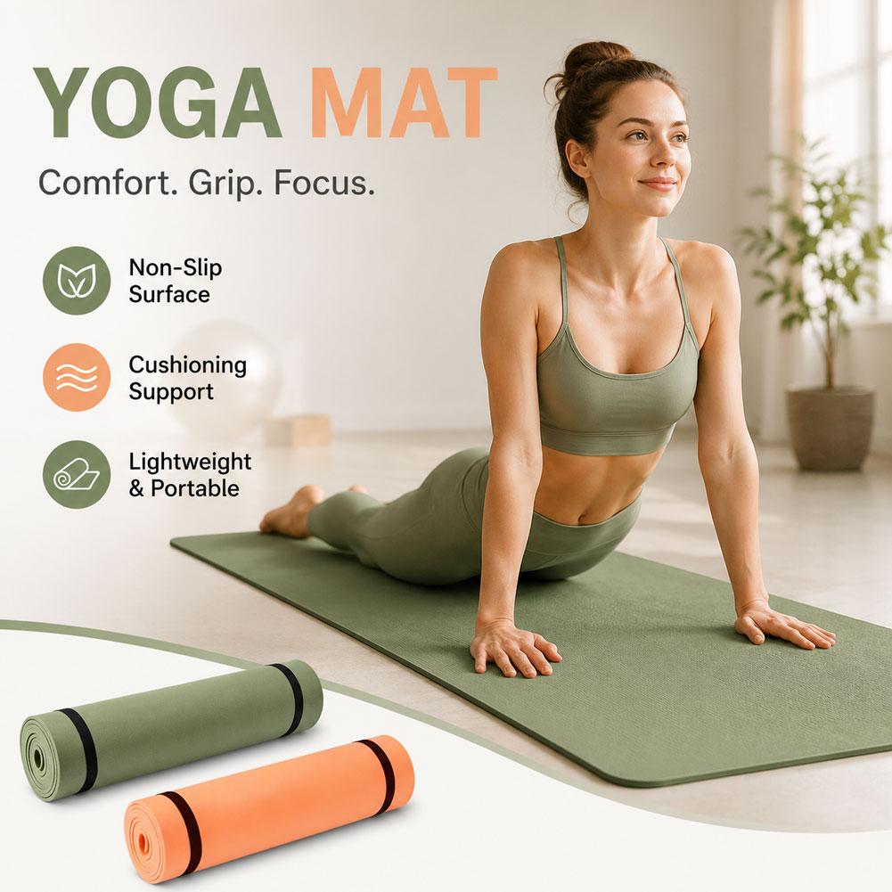 Pilates Yoga Mat Thickness - 180x50cm Antislip Pilates Yoga Mat Dikke