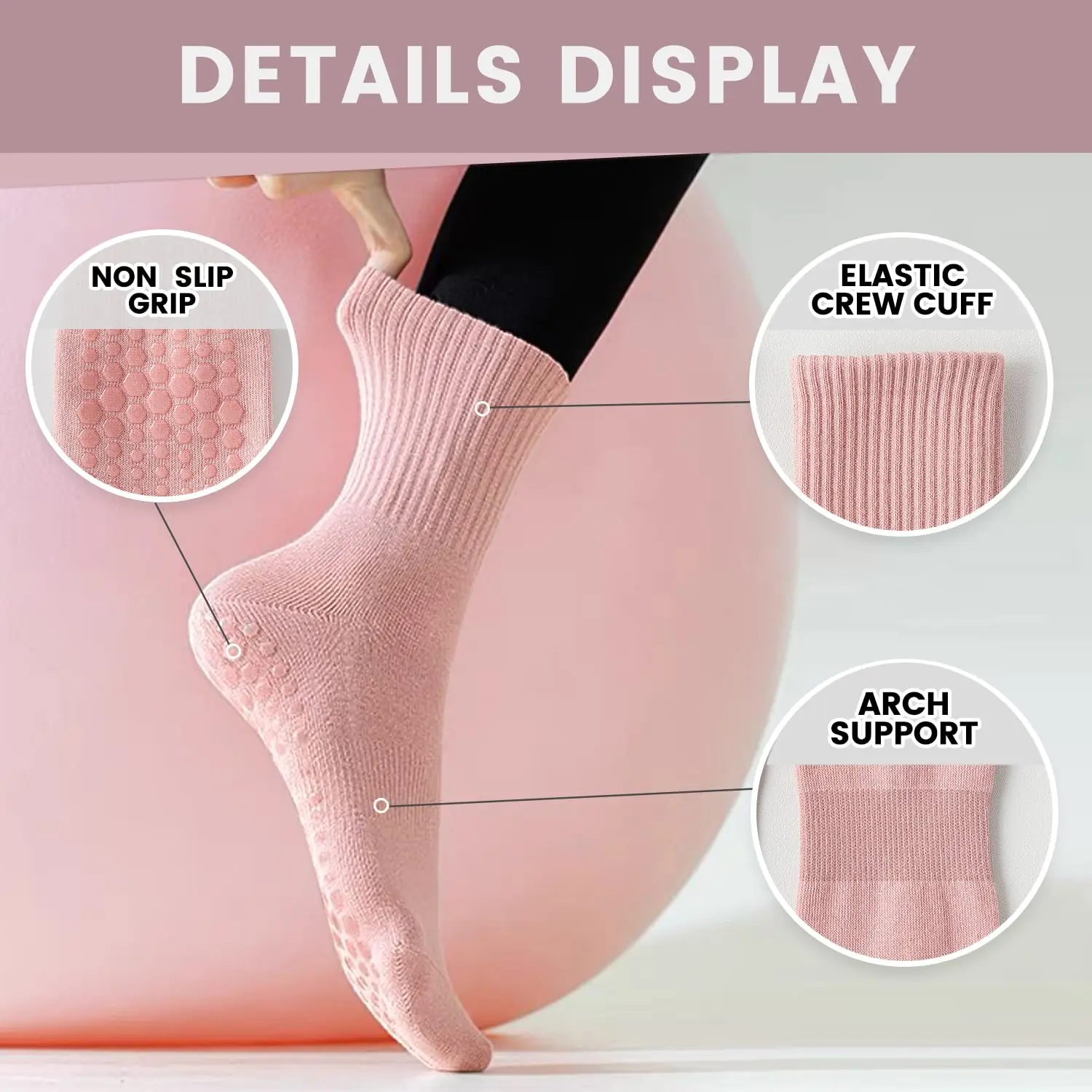 4 paar yogasokken voor dames,  - Pilates & Yoga Training Center recensie en prijs